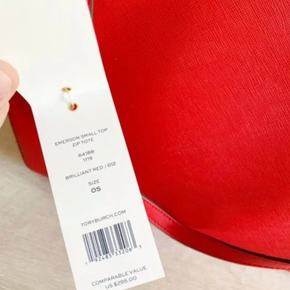 tory burch red small tote bag 🌼 - Picture 3 of 6